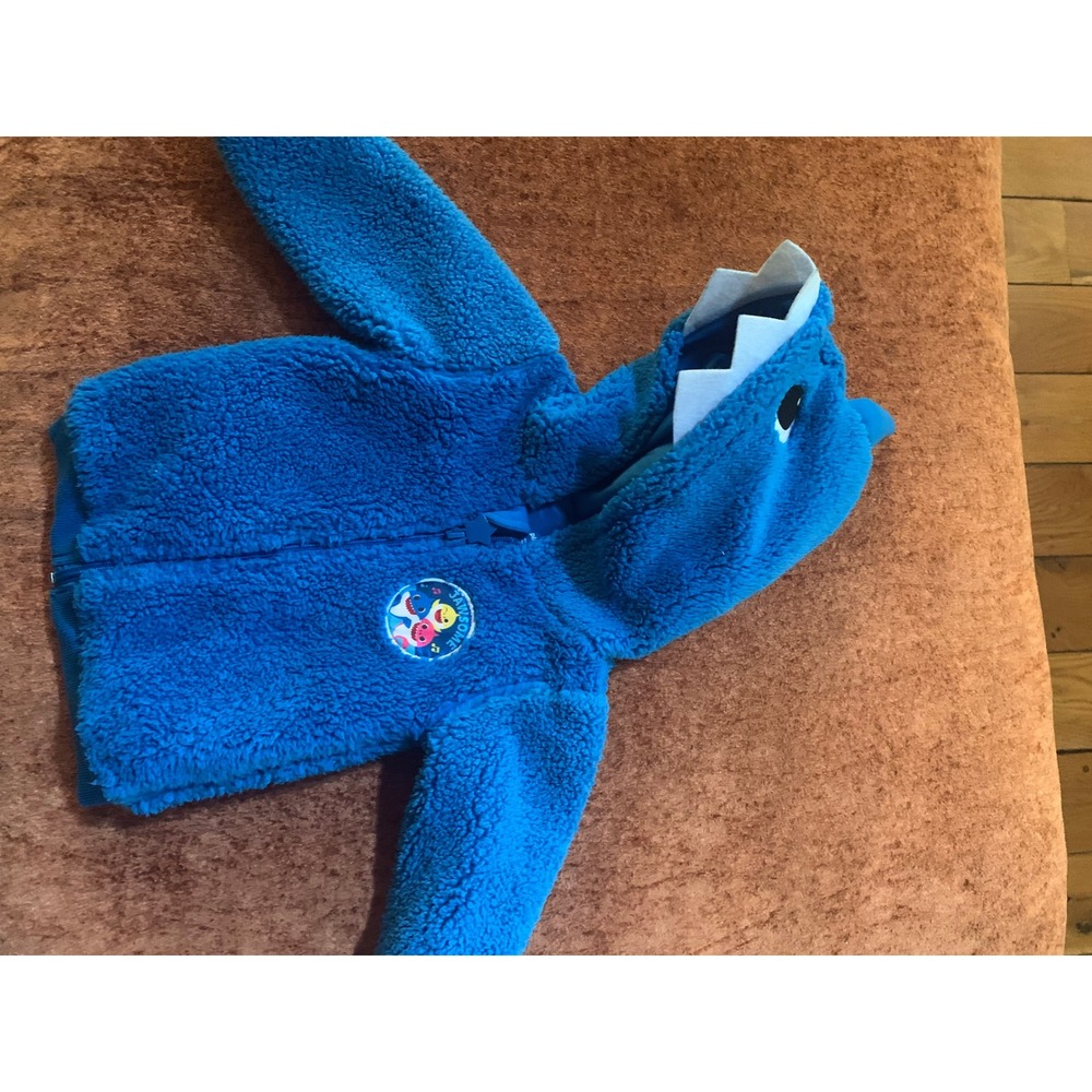 Pinkfong Baby‎ Shark Blue Sherpa Fleece Jawsome Zip Up Character Hoodie Kids